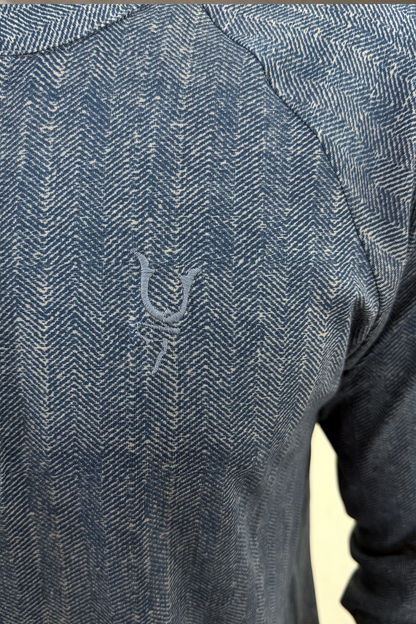 Chest embroidery detail of Kyntsugi Herringbone Henley