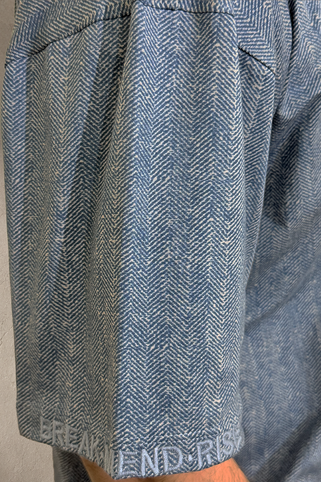 Herringbone Tee — herringbone fabric detail